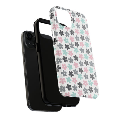 Pastel Groovy Flowers print design Tough Phone Case compatible with a large variety of iphone models