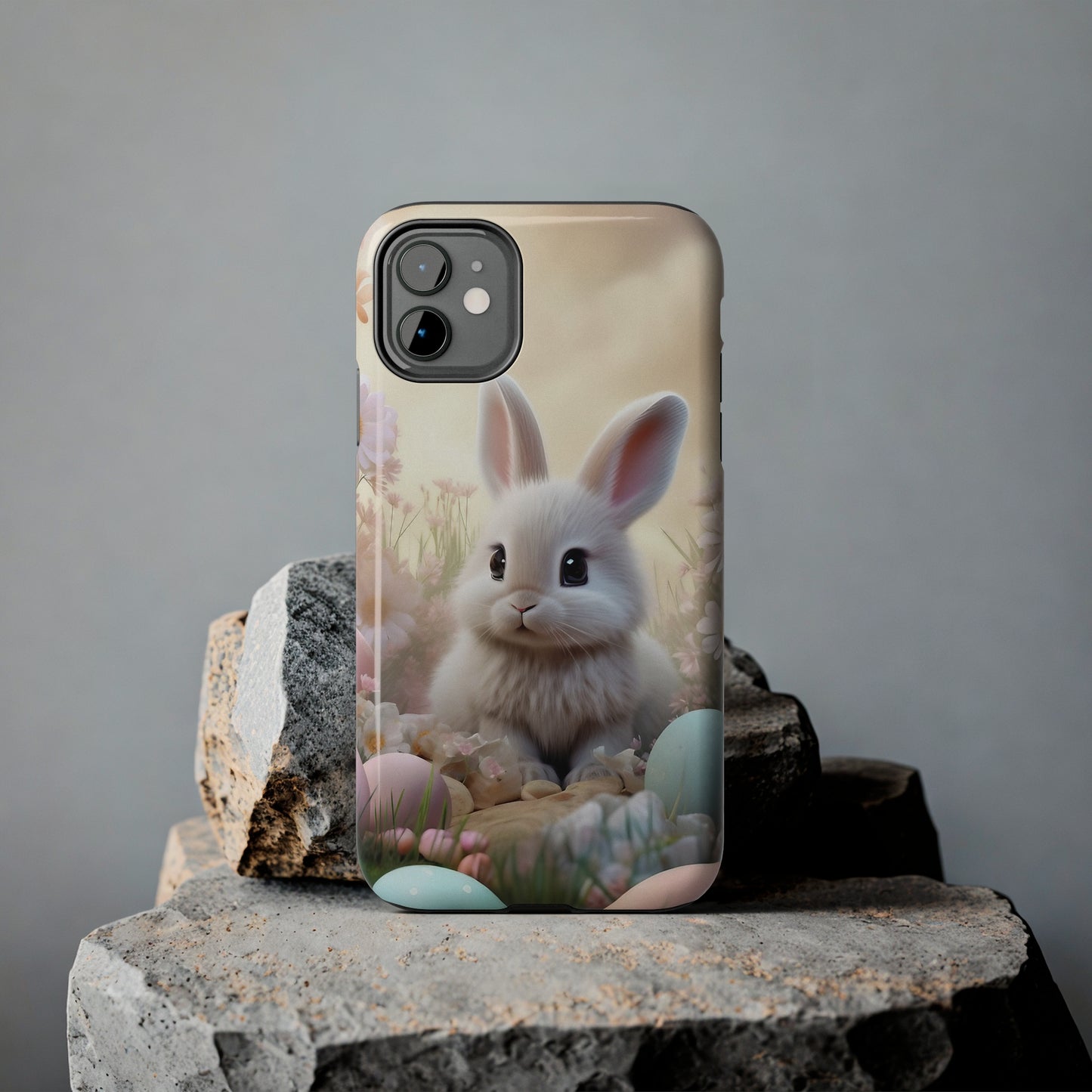 Cute Easter Bunny Pattern Design Tough Phone Case compatible with a large variety of iPhone models, Gift, Phone Case