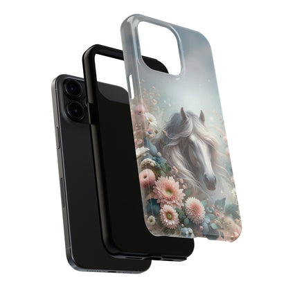 Beautiful Horse and Floral print Design Tough Phone Case compatible with a large variety of iPhone models, Gift, Phone Case