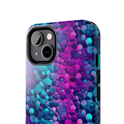 3D Bubble Print Pattern Design Tough Phone Case compatible with a large variety of iPhone models, Phone Case, Gift