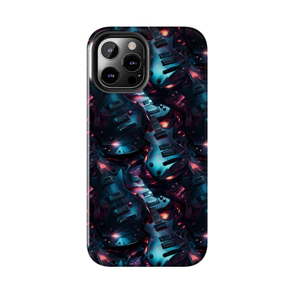 Guitar Pattern Design Tough Phone Case compatible with a large variety of iPhone models, Phone Case, Birthday Gift