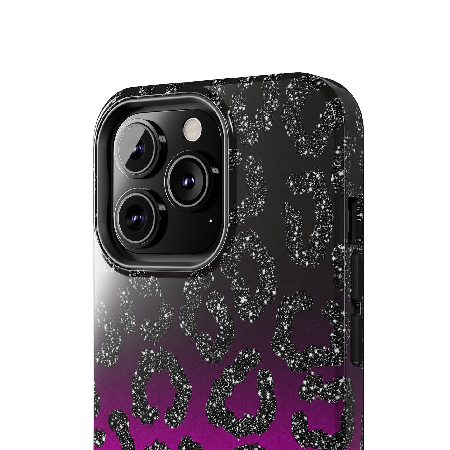 Pink and Black Ombre Leopard Design Phone Case- Lightweight, Impact Resistant Cover for iPhone 6, 6s, 12, 13, 14, 15