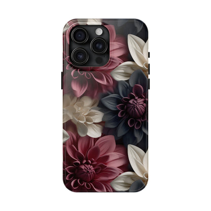 Elegant Dahlias design Tough Phone Case compatible with a large variety of iPhone models, Birthday Gift, Phone Case