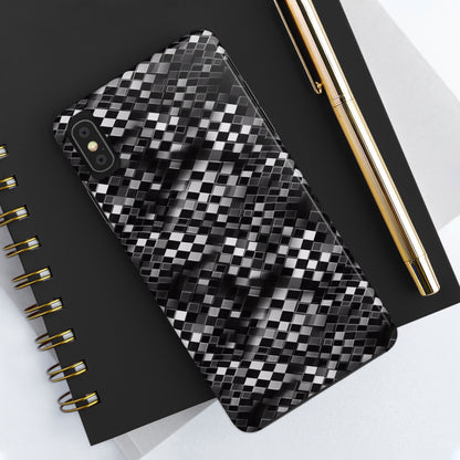 3D Checkerboard Print Pattern Design Tough Phone Case compatible with a large variety of iPhone models, Phone Case, Gift