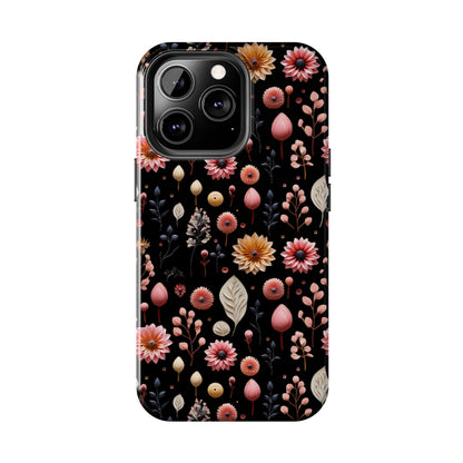 Floating Flowers print design Tough Phone Case compatible with a large variety of iphone models