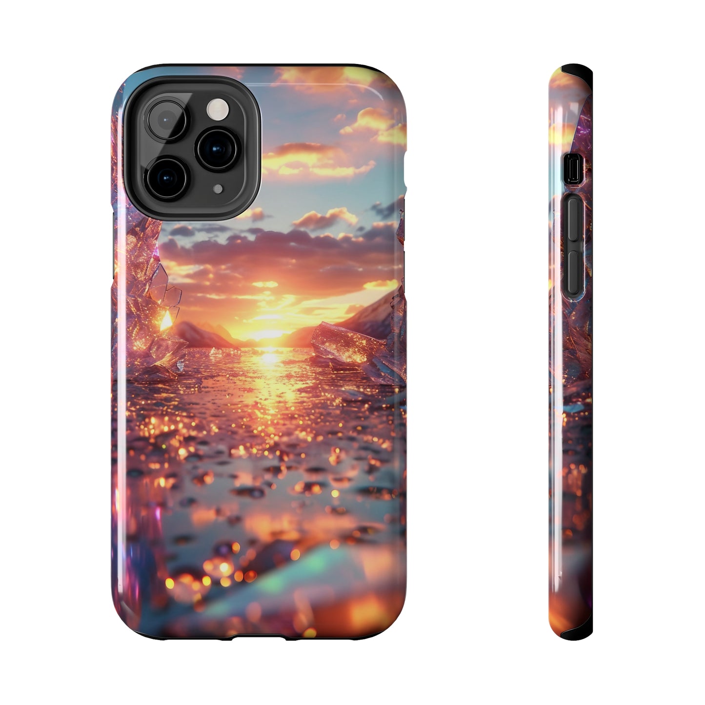 Abstract Sunrise Crystal Design Tough Phone Case