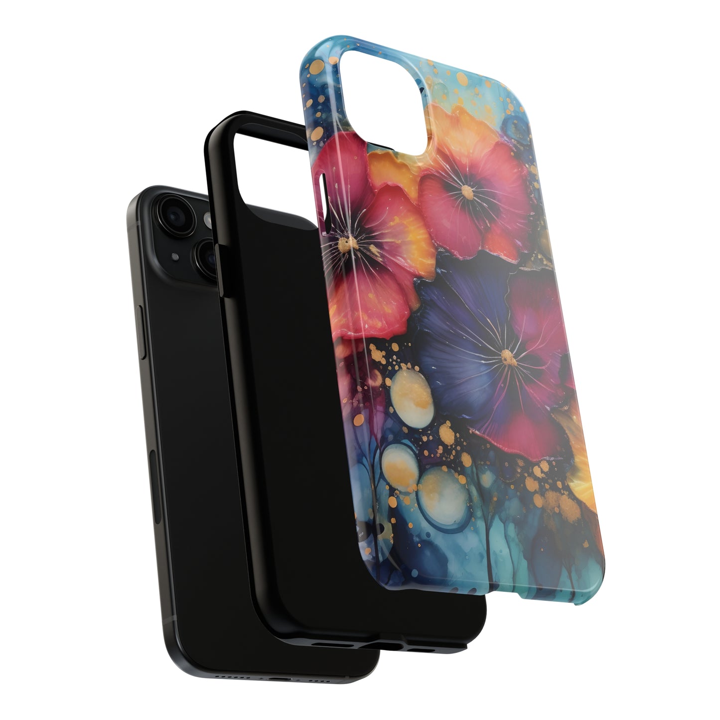 Vibrant 3D Watercolor Flowers print Design Tough Phone Case compatible with a large variety of iPhone models, Gift, Phone Case