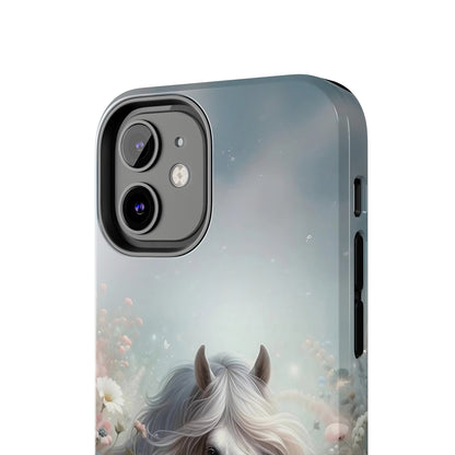 Beautiful Horse and Floral print Design Tough Phone Case compatible with a large variety of iPhone models, Gift, Phone Case