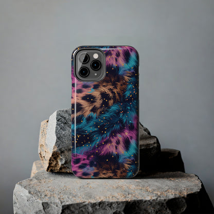 Multicolor unique leopard Pattern Design Tough Phone Case compatible with a large variety of iPhone models, Gift, Phone Case