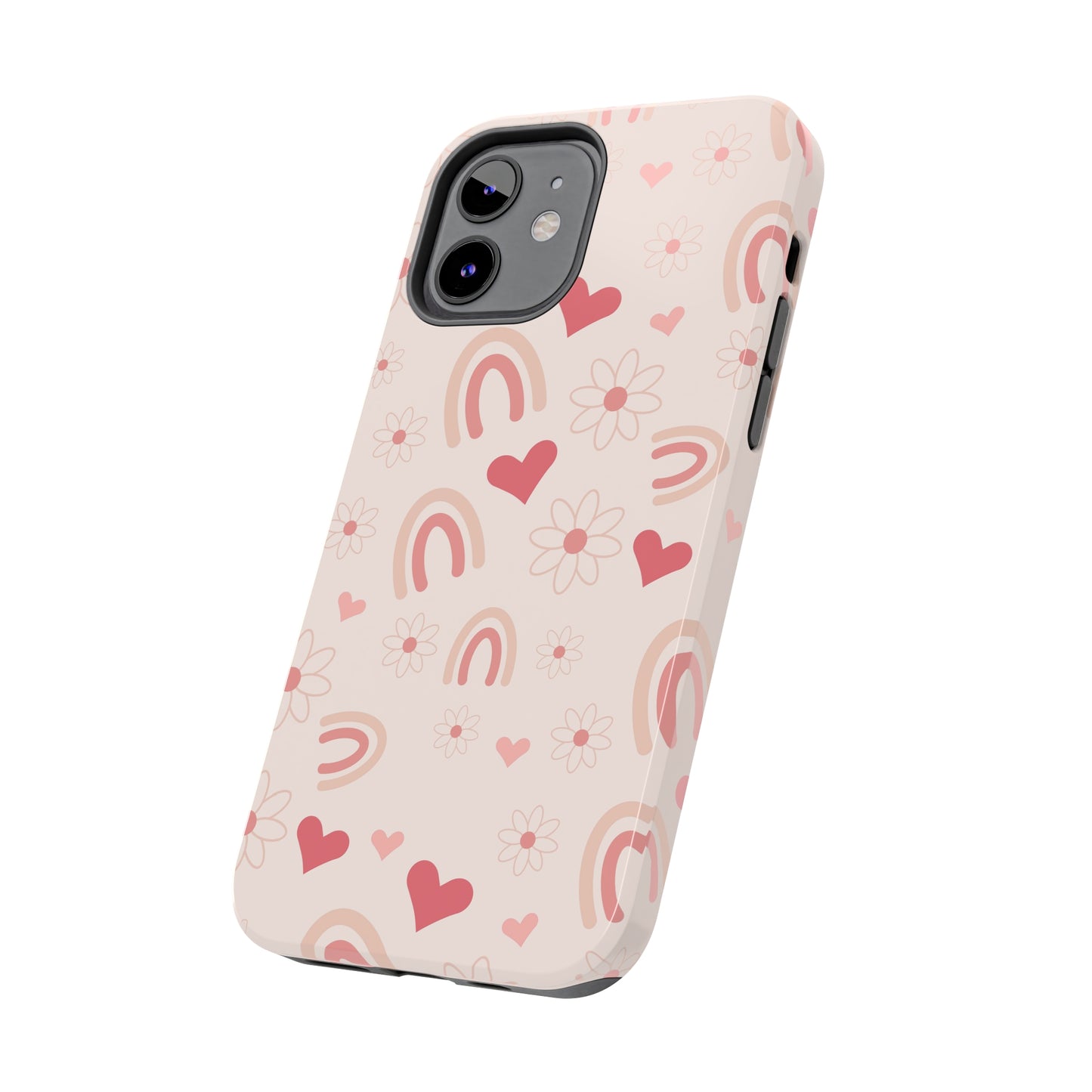 Pink Boho Rainbow print Design Tough Phone Case compatible with a large variety of iPhone models, Gift, Phone Case