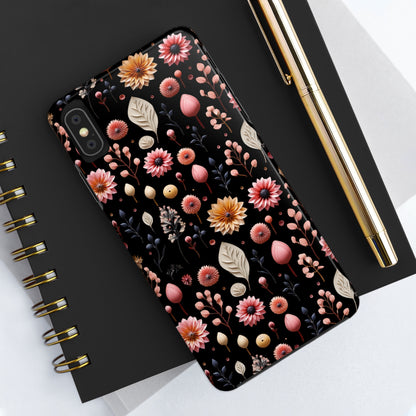 Floating Flowers print design Tough Phone Case compatible with a large variety of iphone models