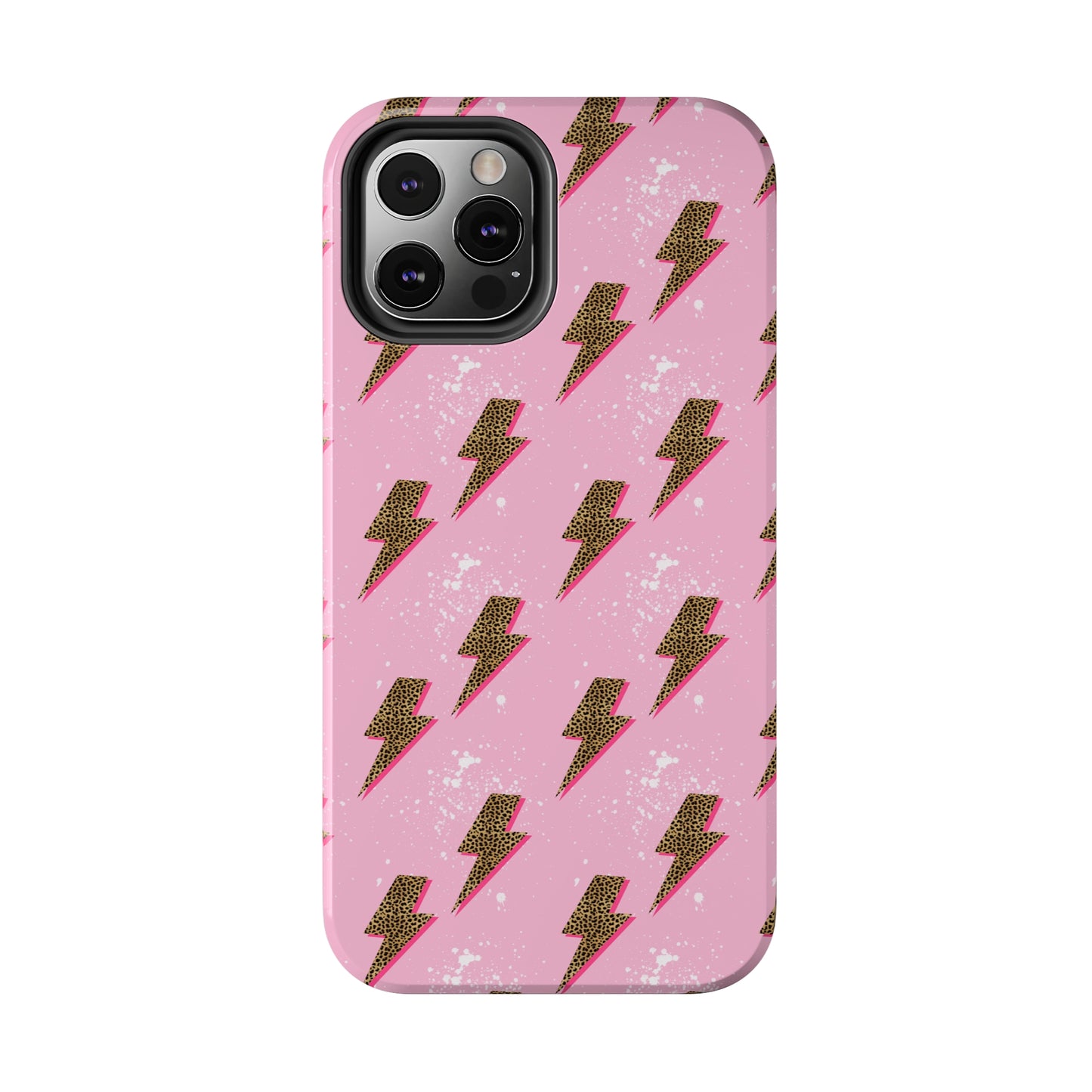 Cheetah Print Lightning Bolts Design Phone Case- Lightweight, Impact Resistant Cover for iPhone 6, 6s, 12, 13, 14, 15