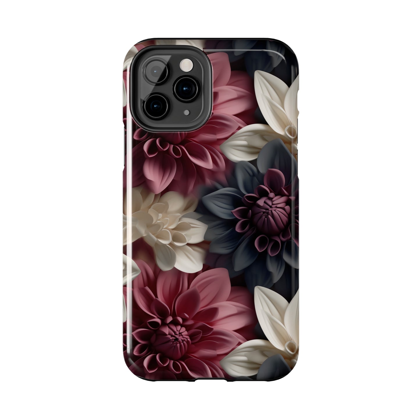 Elegant Dahlias design Tough Phone Case compatible with a large variety of iPhone models, Birthday Gift, Phone Case