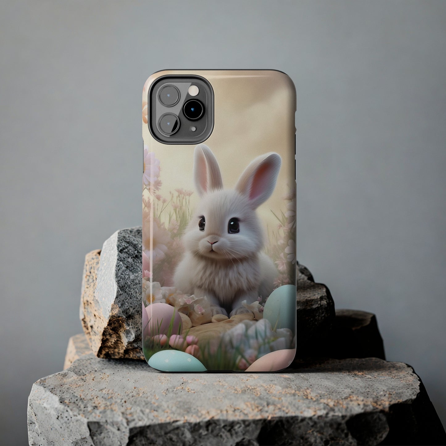 Cute Easter Bunny Pattern Design Tough Phone Case compatible with a large variety of iPhone models, Gift, Phone Case