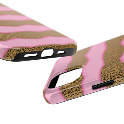 Girly Cheetah Wave Design Phone Case- Lightweight, Impact Resistant Cover for iPhone 6, 6s, 12, 13, 14, 15