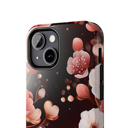 Pretty Pink Flowers Pattern Design Tough Phone Case compatible with a large variety of iPhone models, Gift, Phone Case