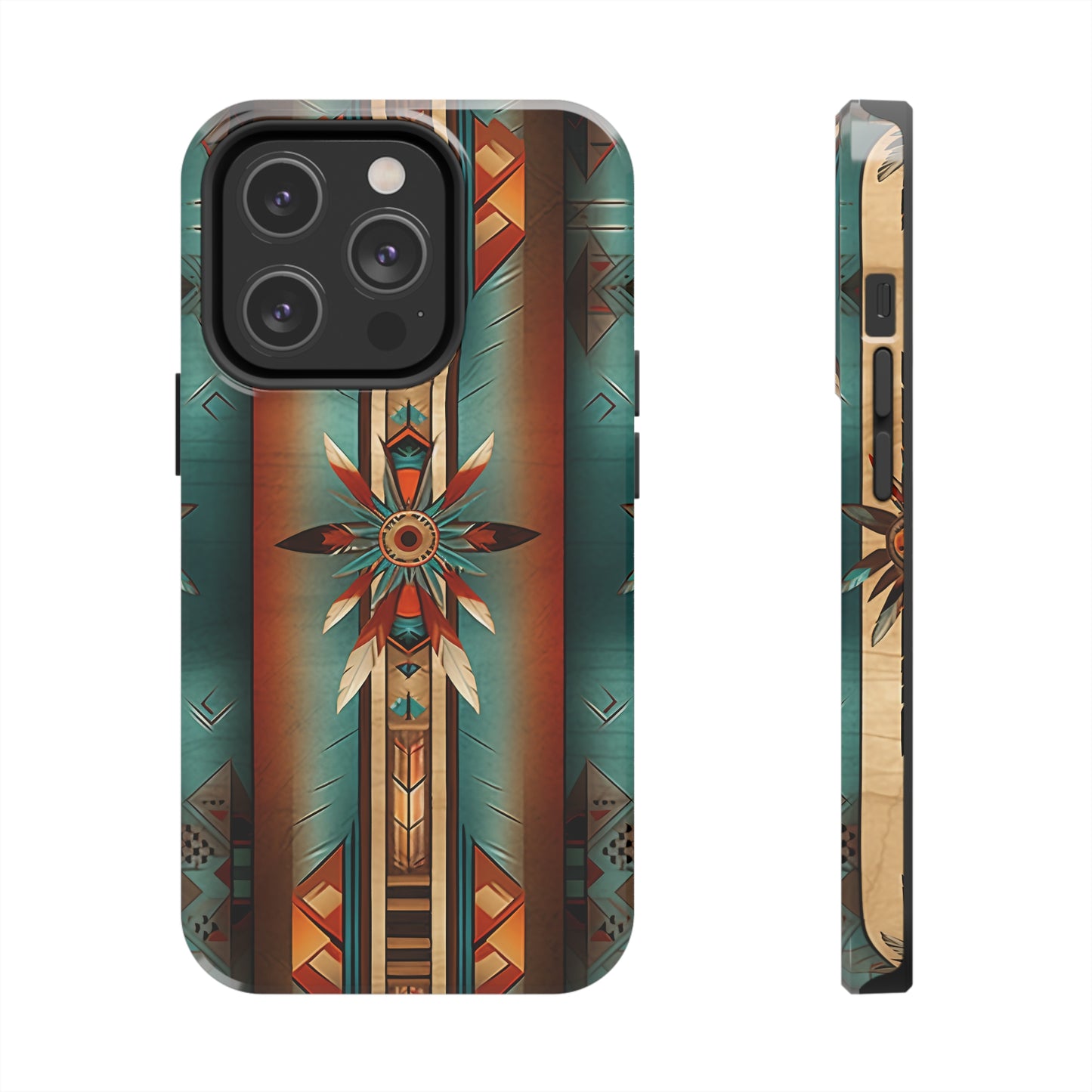 Beautiful Blue Native American Pattern Design Tough Phone Case compatible with a large variety of iPhone models, Gift, Phone Case