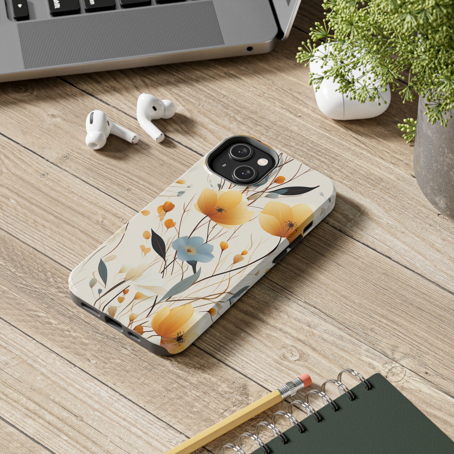 Wildflowers Muted Tones Digital print Design Tough Phone Case compatible with a large variety of iPhone models, Gift, Phone Case