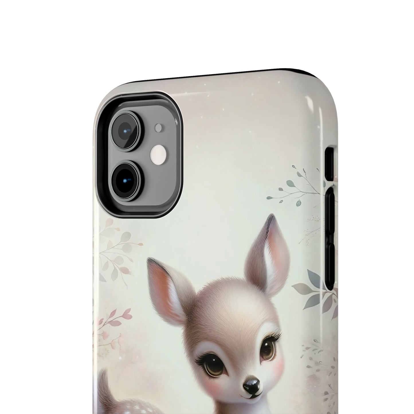 Cute Fawn and Floral print Design Tough Phone Case compatible with a large variety of iPhone models, Gift, Phone Case