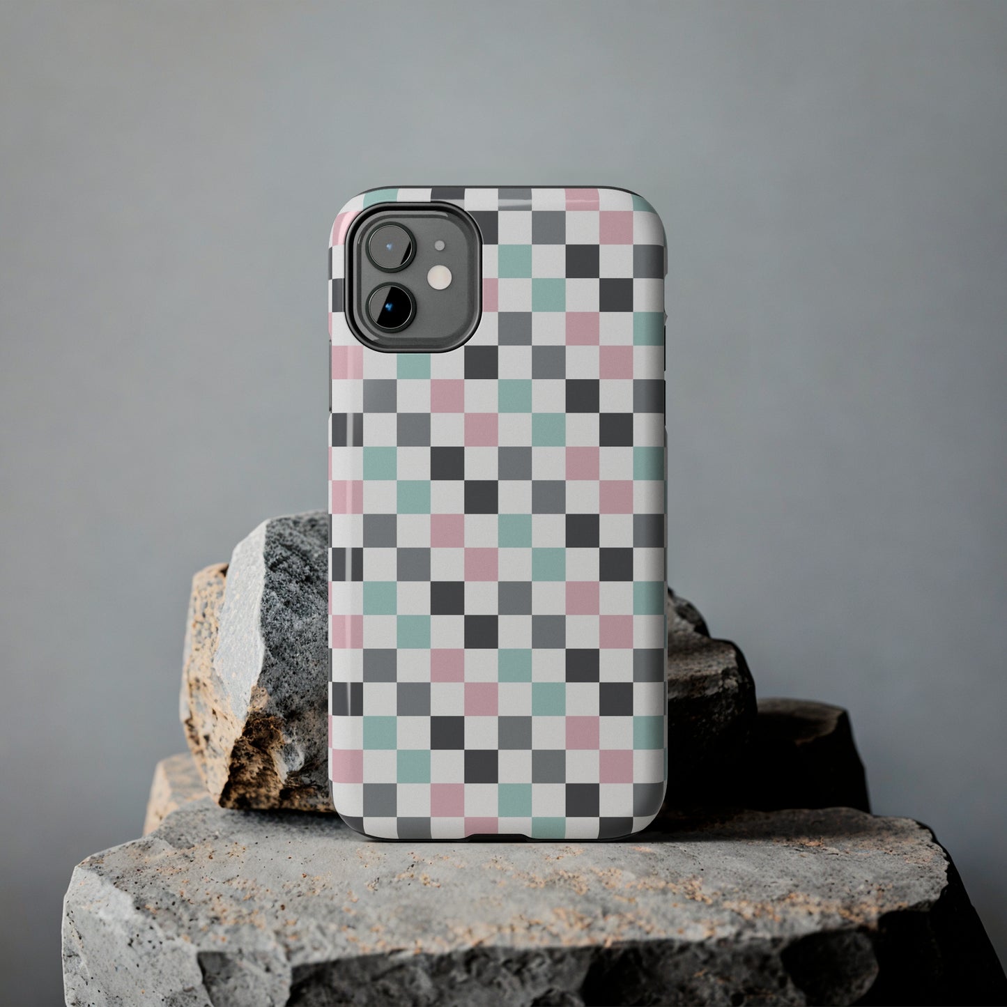 Multicolor Checkerboard print design Tough Phone Case compatible with a large variety of iphone models