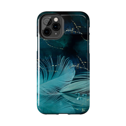 Dreamy Blue Feather design Tough Phone Case compatible with a large variety of iPhone models, Gift, Phone