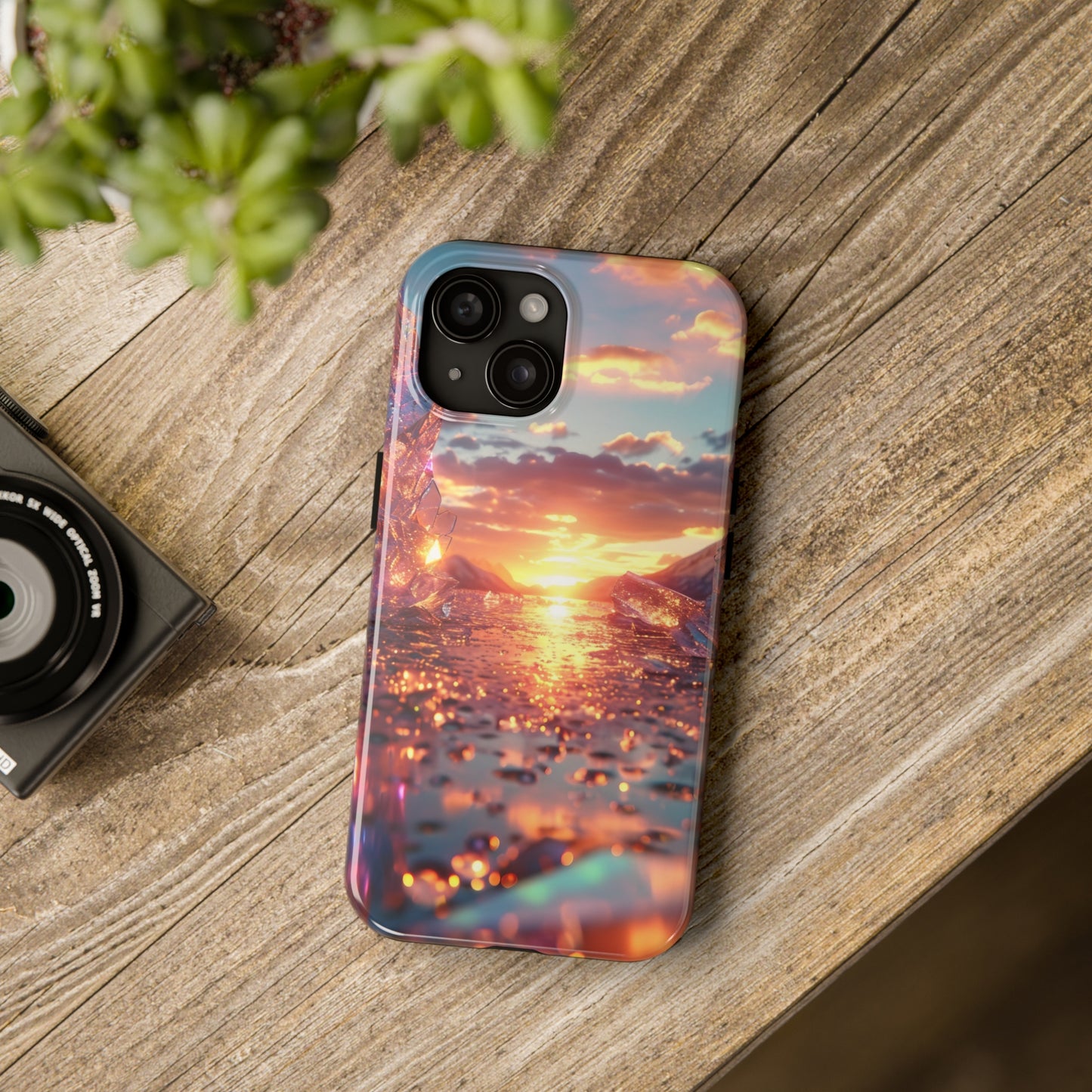 Abstract Sunrise Crystal Design Tough Phone Case