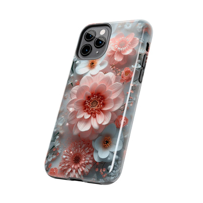 Floral iPhone Case, Elegant Pink and White Blossom Design, Protective Phone Cover, Stylish 3D Flower Pattern compatible with a large variety of iPhone models, Phone Case, Gift
