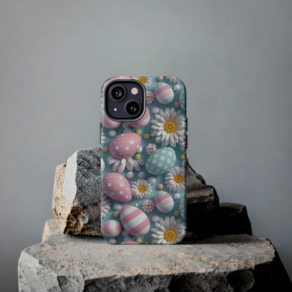 Easter Eggs and Daisies Digital print Design Tough Phone Case compatible with a large variety of iPhone models, Gift, Phone Case