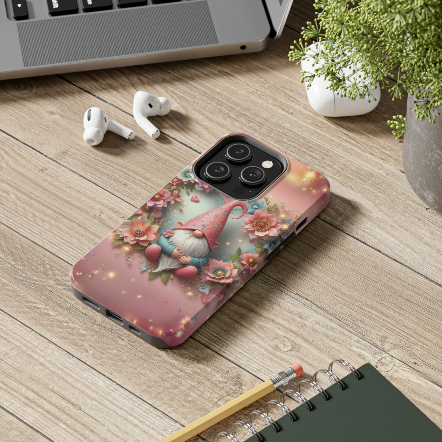 Super Cute Gnome Digital print Design Tough Phone Case compatible with a large variety of iPhone models, Gift, Phone Case