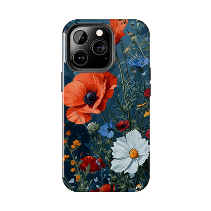 Wildflowers Vibrant Tones Digital print Design Tough Phone Case compatible with a large variety of iPhone models, Gift, Phone Case