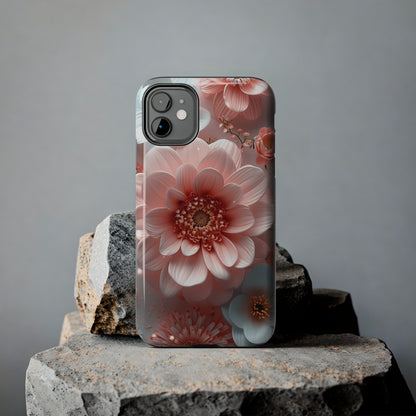 Beautiful 3D Pink & White Floral Design Tough Phone Case.