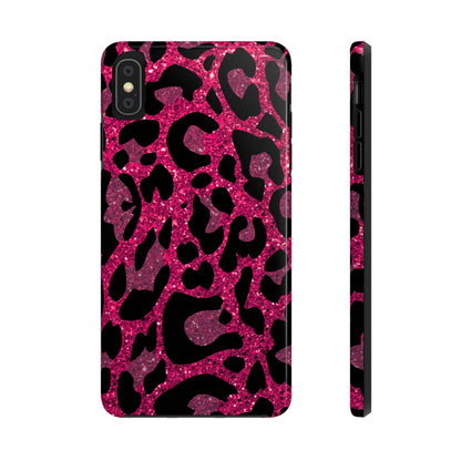 Pink and Black Leopard Design Phone Case- Lightweight, Impact Resistant Cover for iPhone 6, 6s, 12, 13, 14, 15