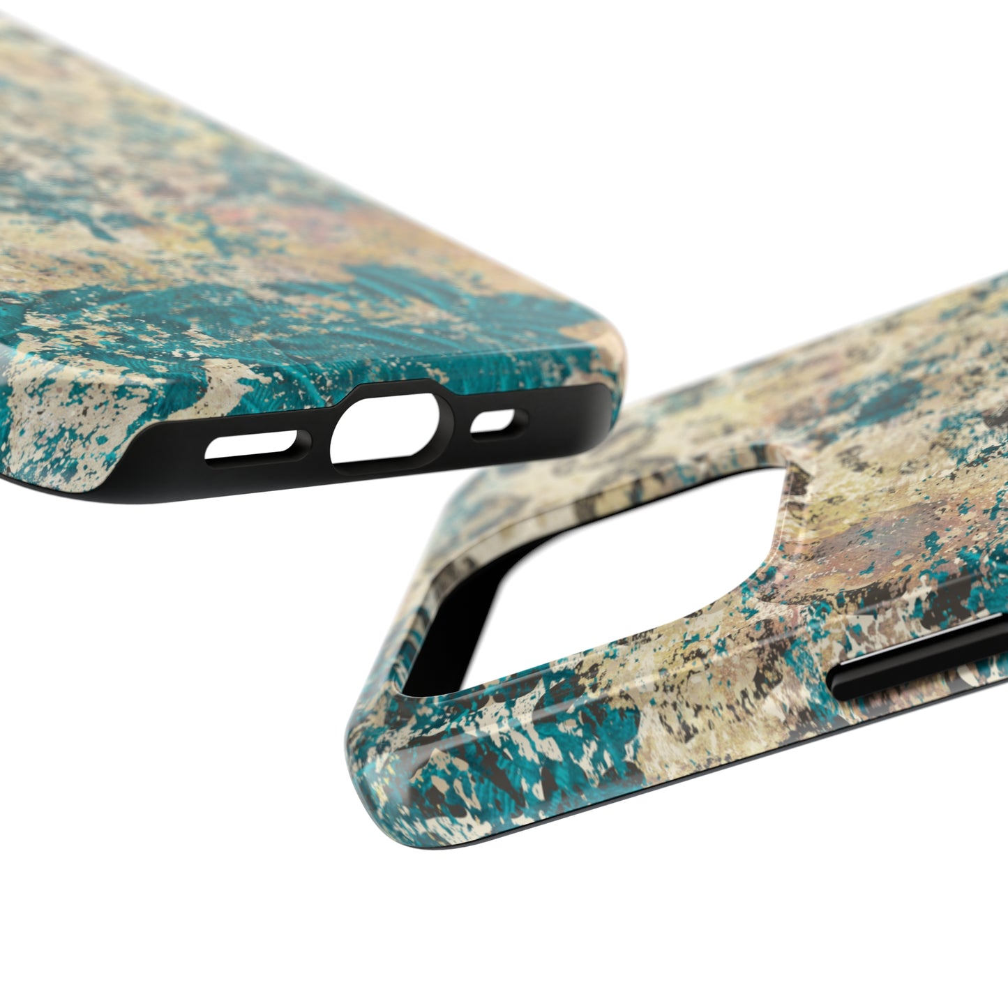 Western Turquoise and Cheetah Design Tough Phone Case compatible with a large variety of phone models, Gift, Phone Case