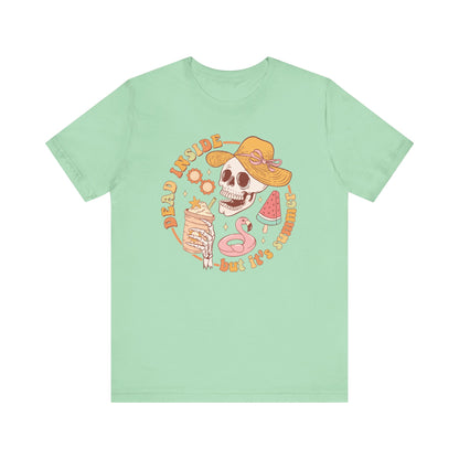 Retro Summer Skull T-Shirt, Dead Inside But It's Summer Graphic Tee, Unisex