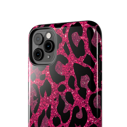 Pink and Black Leopard Design Phone Case- Lightweight, Impact Resistant Cover for iPhone 6, 6s, 12, 13, 14, 15