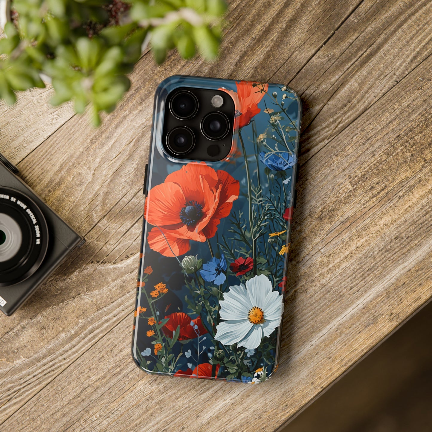 Wildflowers Vibrant Tones Digital print Design Tough Phone Case compatible with a large variety of iPhone models, Gift, Phone Case