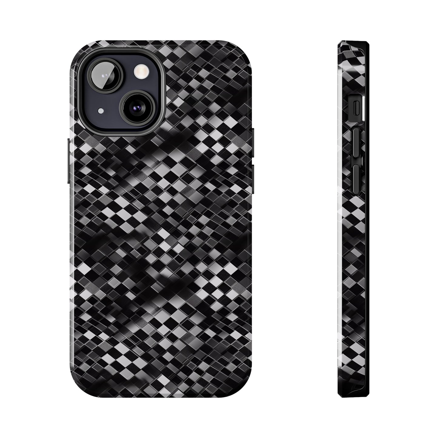 3D Checkerboard Print Pattern Design Tough Phone Case compatible with a large variety of iPhone models, Phone Case, Gift