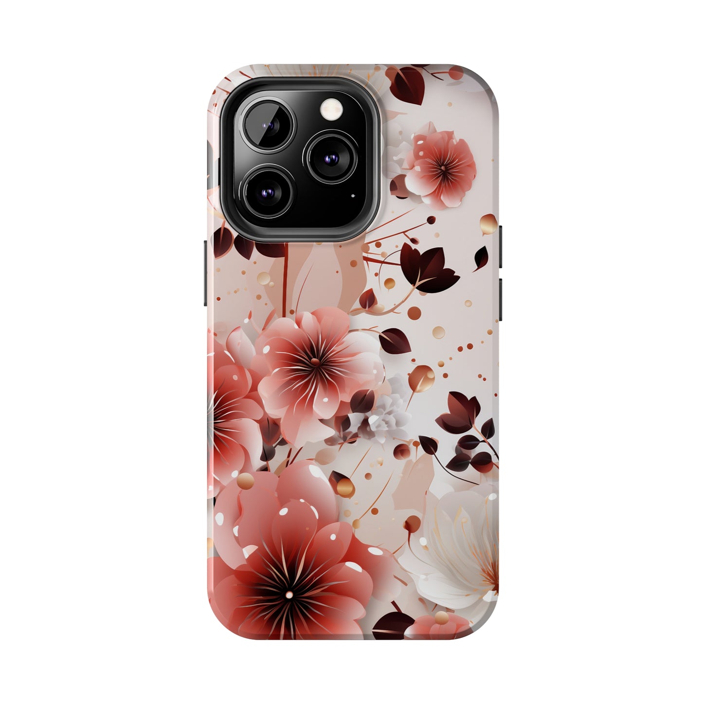 Pretty Pink & White Flowers Pattern Design Tough Phone Case compatible with a large variety of iPhone models, Gift, Phone Case