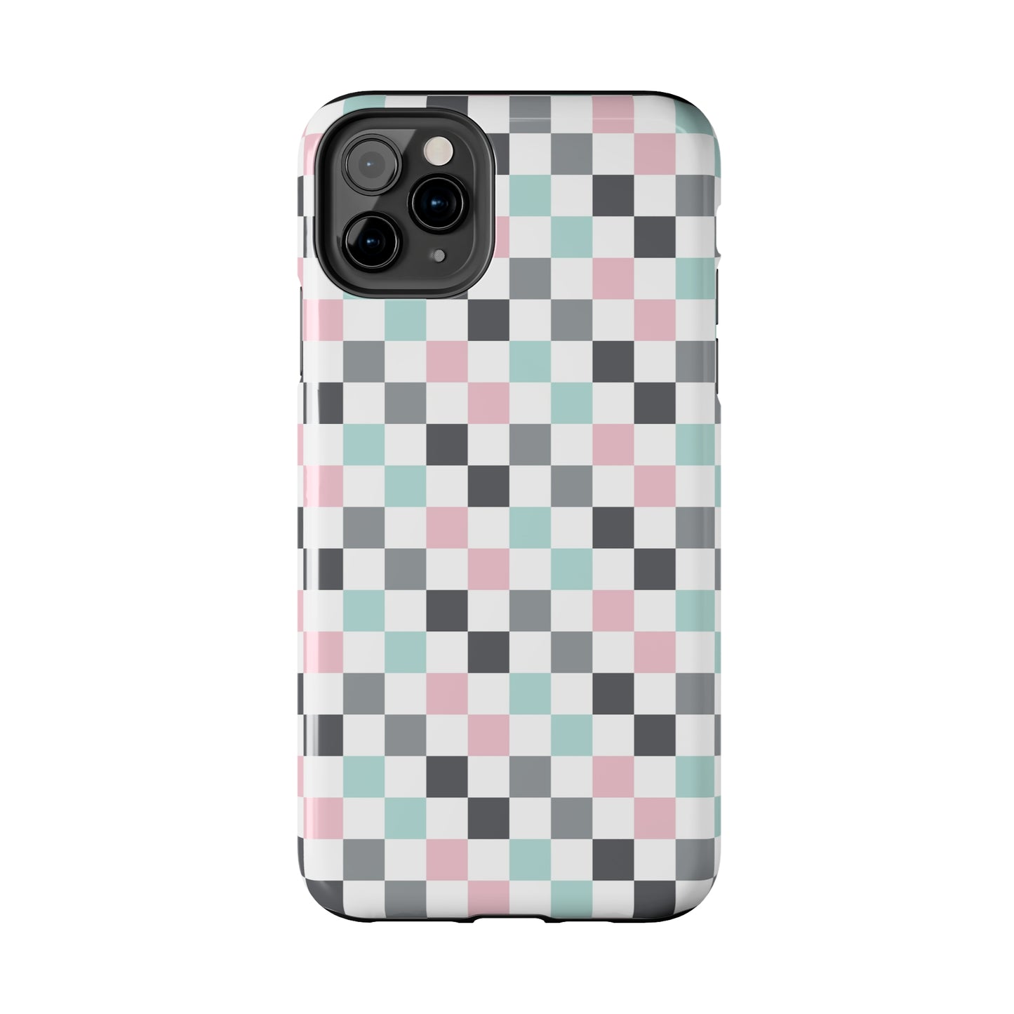 Multicolor Checkerboard print design Tough Phone Case compatible with a large variety of iphone models