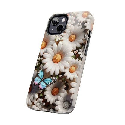 Butterflies, Leopard Print & Daisies Digital print Design Tough Phone Case compatible with a large variety of iPhone models,Gift, Phone Case