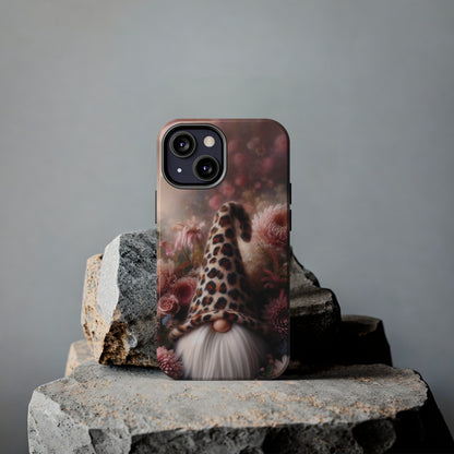 Leopard Print Fantasy Gnome Design Phone Case- Lightweight, Impact Resistant Cover for iPhone 6, 6s, 12, 13, 14, 15