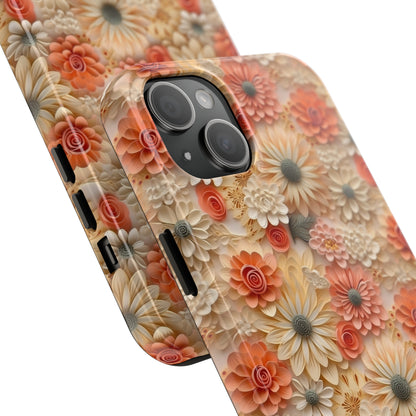 3D Wildflower Floral Pattern print design Phone Case- Lightweight, Impact Resistant Cover for iPhone 6, 6s, 12, 13, 14, 15