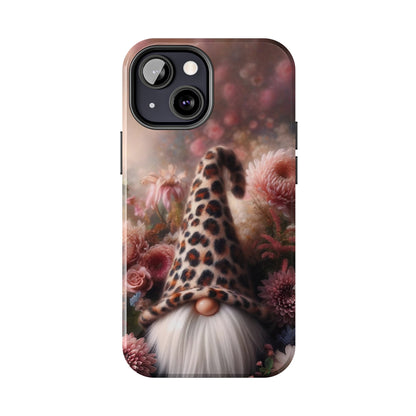 Leopard Print Fantasy Gnome Design Phone Case- Lightweight, Impact Resistant Cover for iPhone 6, 6s, 12, 13, 14, 15