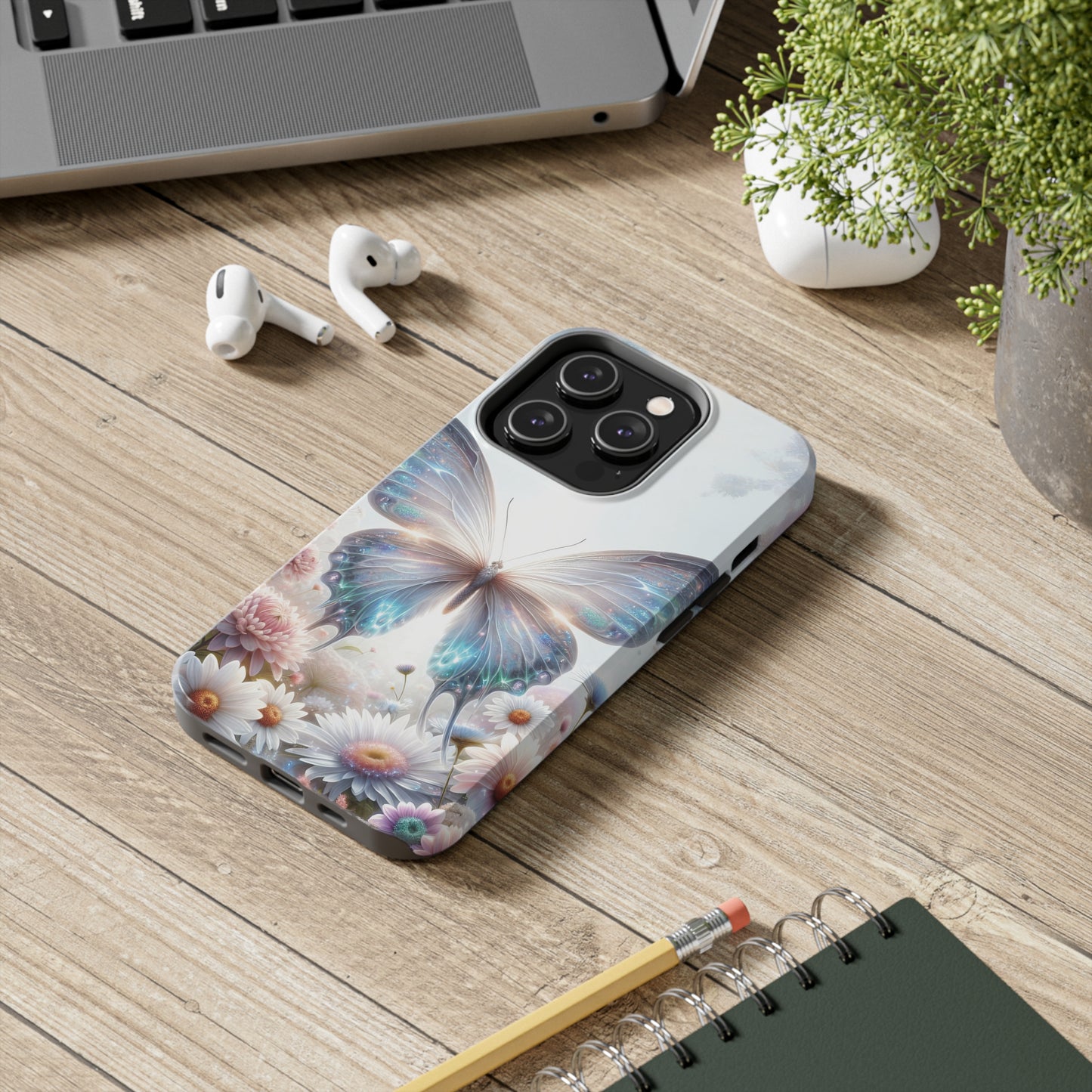 Fantasy Butterfly and Floral design Tough Phone Case compatible with a large variety of iphone models