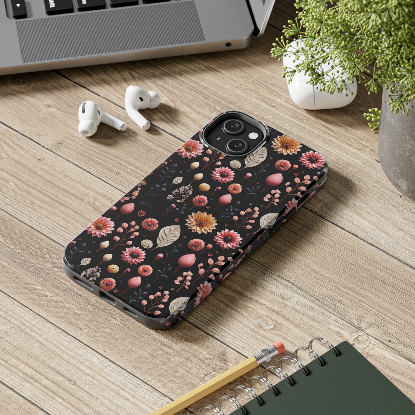 Floating Flowers print design Tough Phone Case compatible with a large variety of iphone models