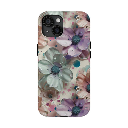 Fun Pastel Flowers Digital print Design Tough Phone Case compatible with a large variety of iPhone models, Gift, Phone Case