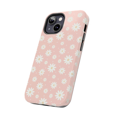 Cute Minimalist Flowers and Polka Dots Digital print Design Tough Phone Case compatible with a large variety of iPhone models, Gift, Phone Case