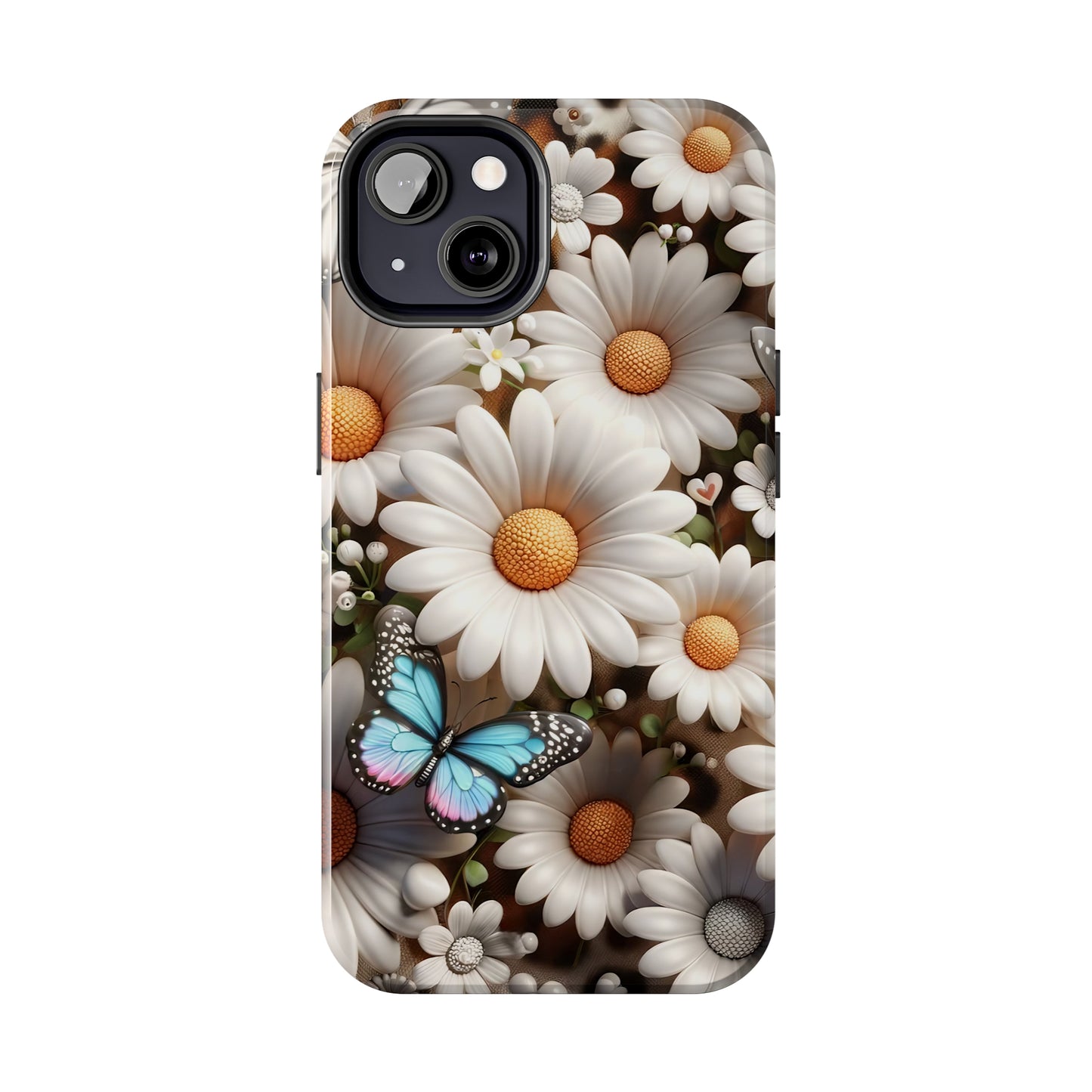 Butterflies, Leopard Print & Daisies Digital print Design Tough Phone Case compatible with a large variety of iPhone models,Gift, Phone Case