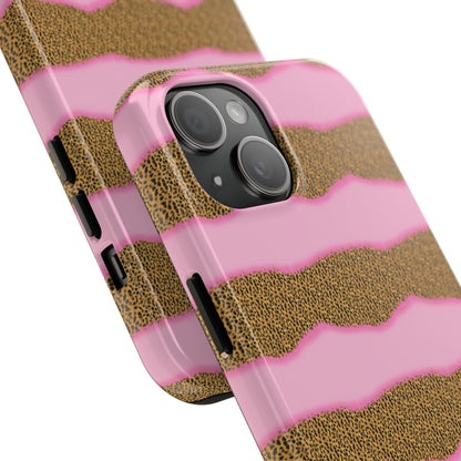 Girly Cheetah Wave Design Phone Case- Lightweight, Impact Resistant Cover for iPhone 6, 6s, 12, 13, 14, 15