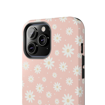 Cute Minimalist Flowers and Polka Dots Digital print Design Tough Phone Case compatible with a large variety of iPhone models, Gift, Phone Case